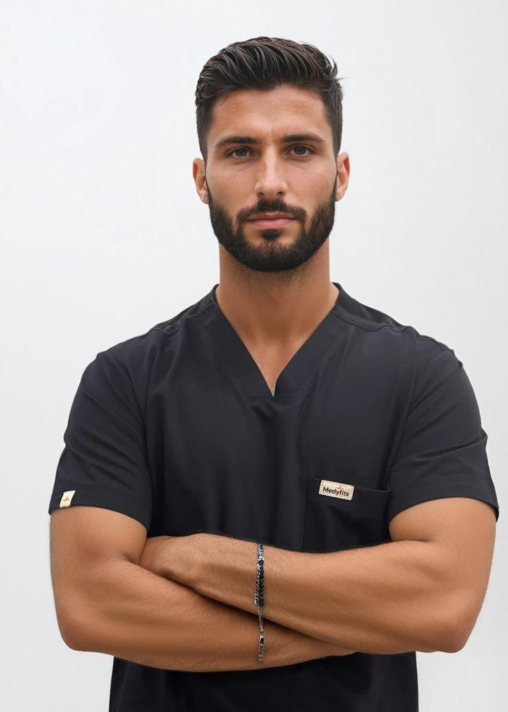 Men's Short Sleeve Scrub Top